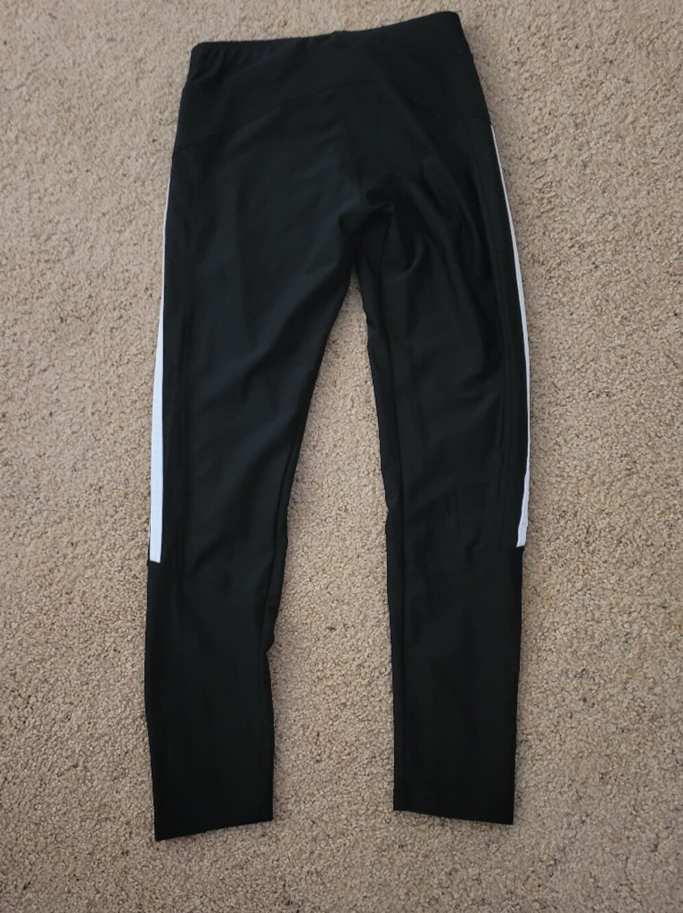 adidas Black Jogger Leggings with White Three-Stripes - Picture 3 of 3